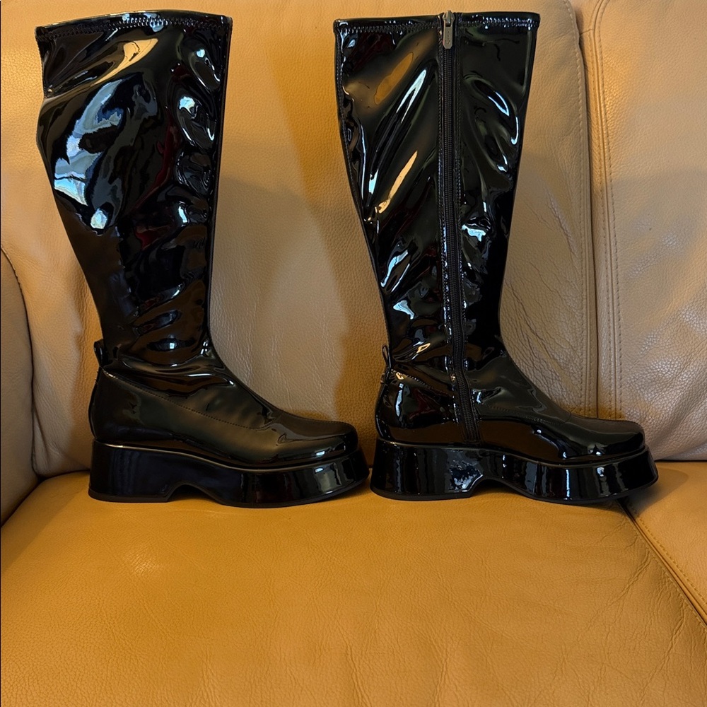 Circus by Sam Edelman Black Patent Leather Knee-High Boots Sz 7.5 New